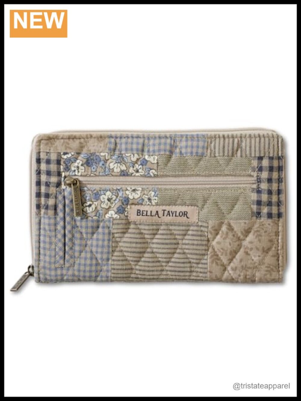 Quilted Wristlet Wallet RFID Wrist Strap Zip-Around Card Organizer